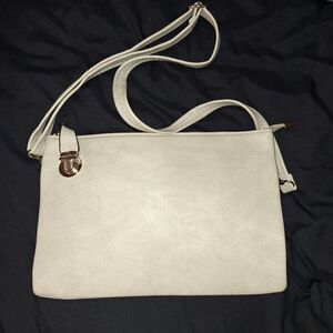 Gray Faux Leather Satchel Bag Purse